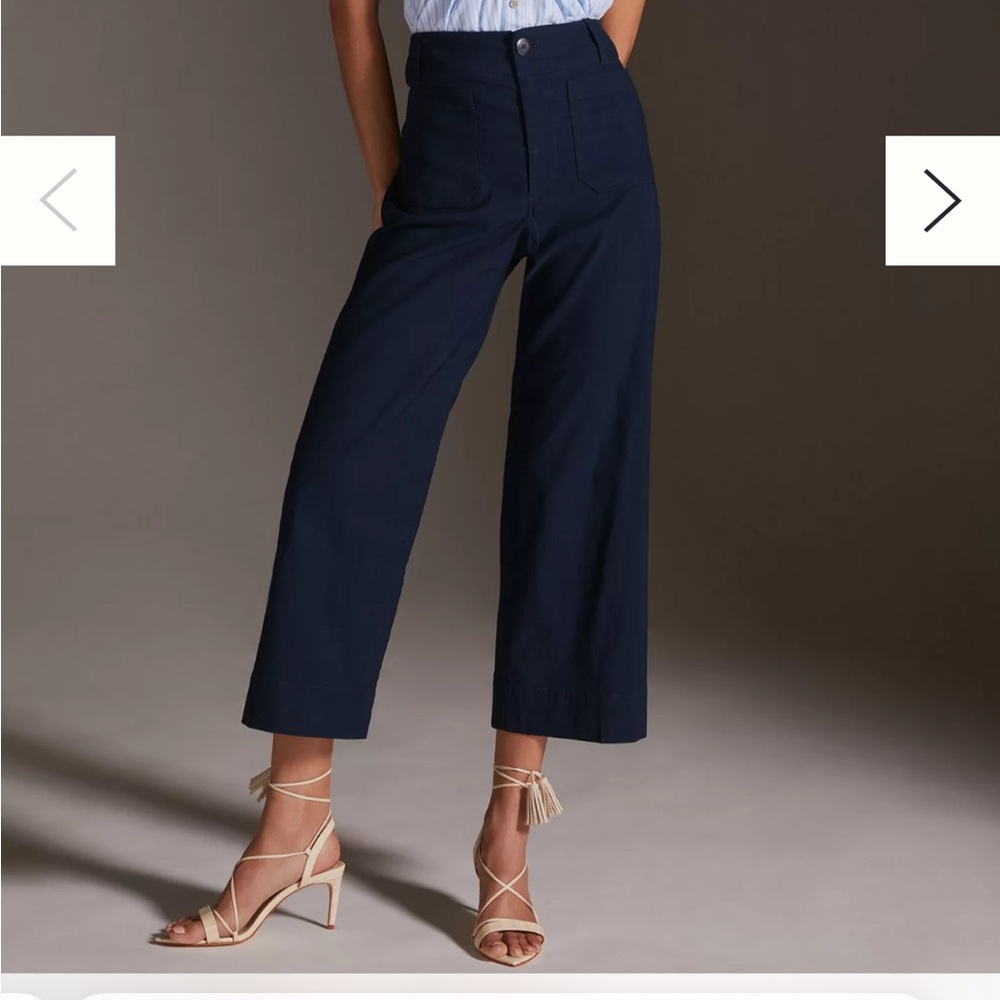 The Colette Cropped Wide-Leg Pants by Maeve